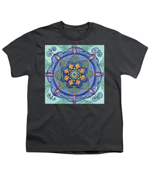 And So It Grows Expansion And Creation - Youth T-Shirt - I Love Mandalas