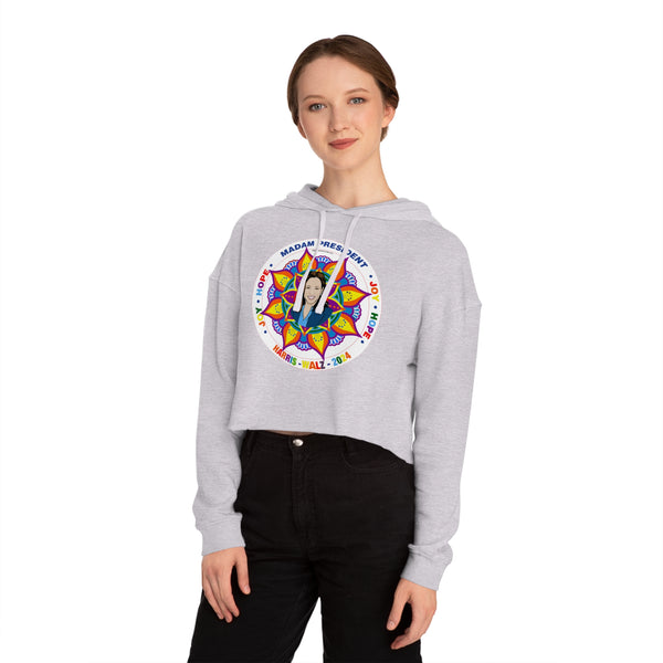 Mandalas for Kamala 2024 Women’s Cropped Hooded Sweatshirt