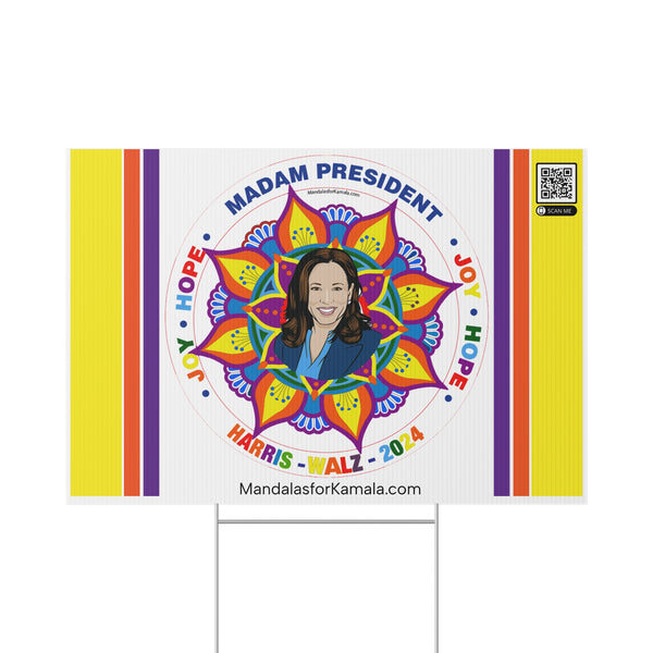 Mandalas for Kamala Pride Colors Kamala Harris 2024 Lawn Sign