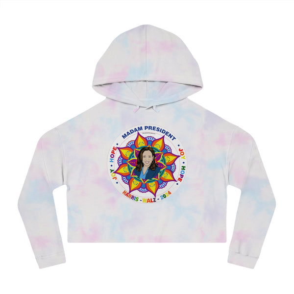 Mandalas for Kamala 2024 Women’s Cropped Hooded Sweatshirt