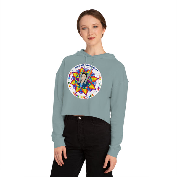 Mandalas for Kamala 2024 Women’s Cropped Hooded Sweatshirt