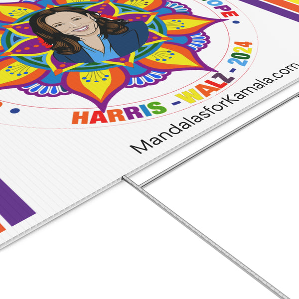 Mandalas for Kamala Pride Colors Kamala Harris 2024 Lawn Sign