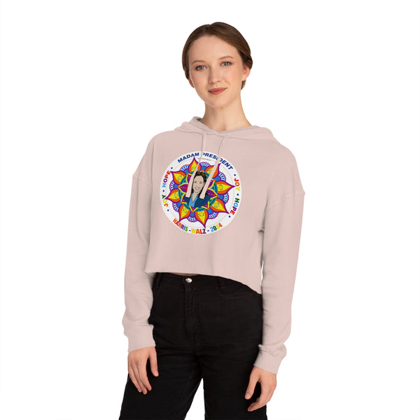 Mandalas for Kamala 2024 Women’s Cropped Hooded Sweatshirt