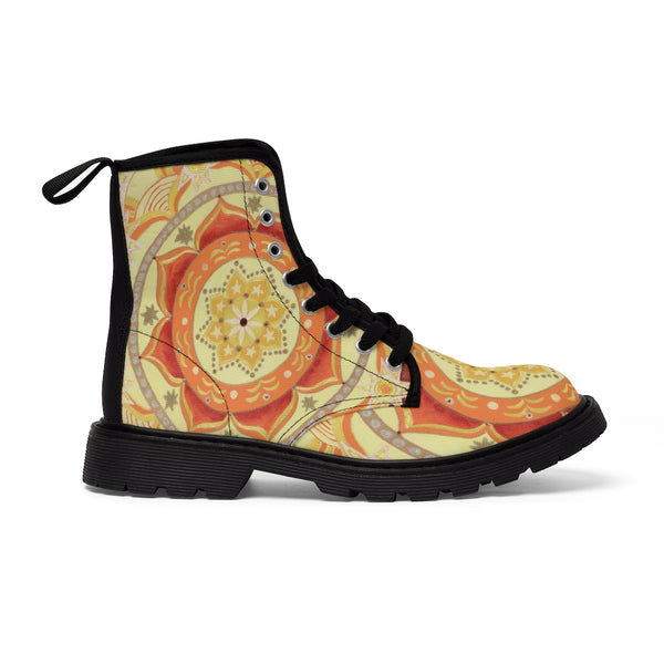 Women's Canvas Boots - I Love Mandalas