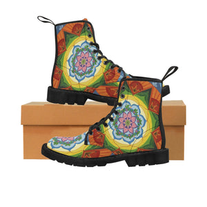 Women's Canvas Boots - I Love Mandalas