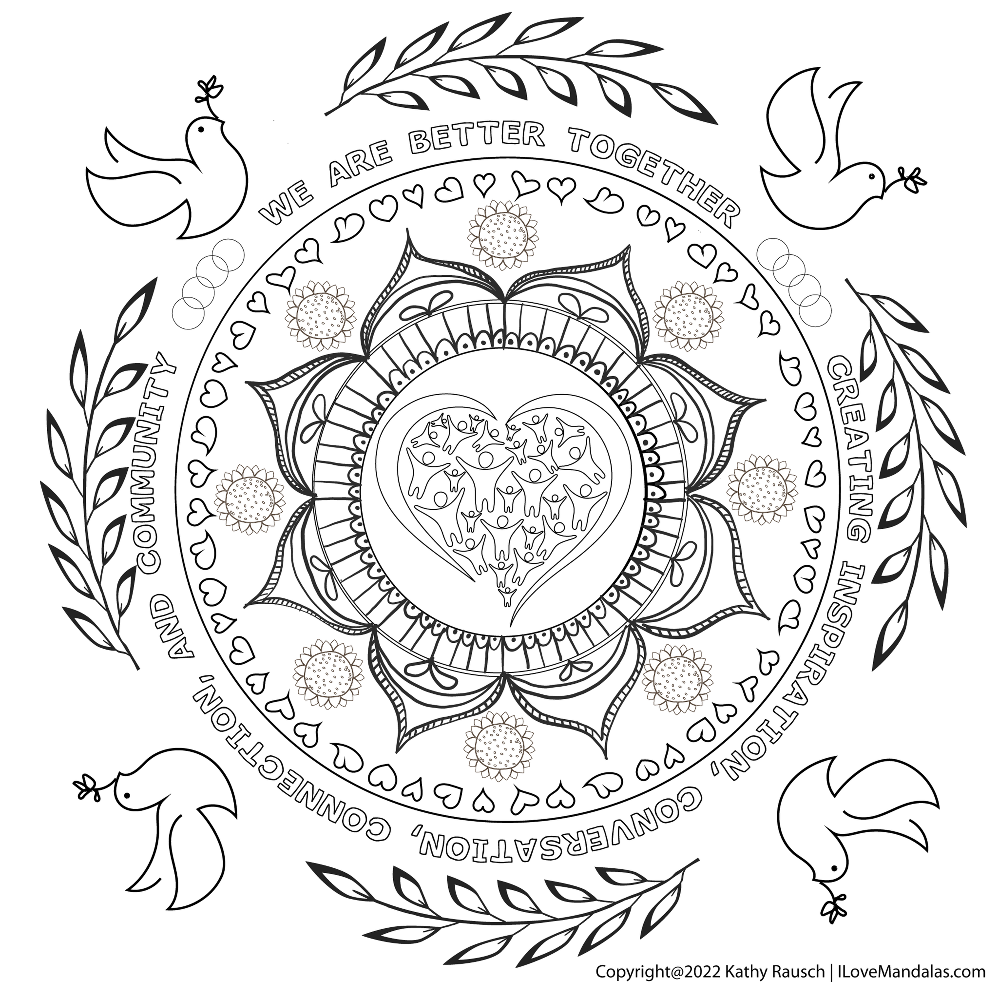 Community Mandala: We Are Better Together: Sunflowers - I Love Mandalas