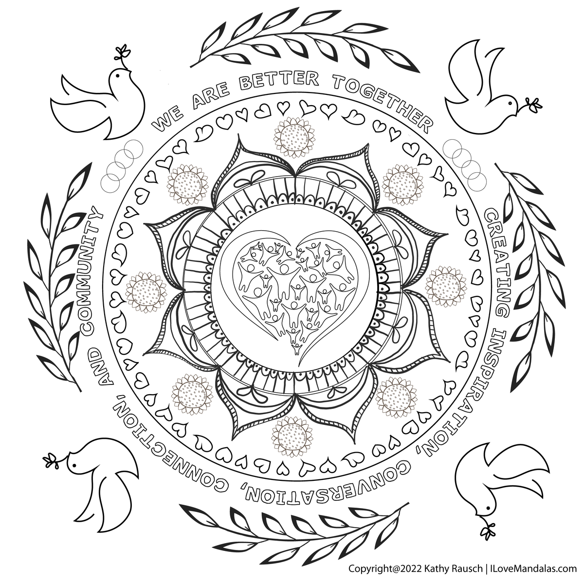 Community Mandala: We Are Better Together: Sunflowers – I Love Mandalas