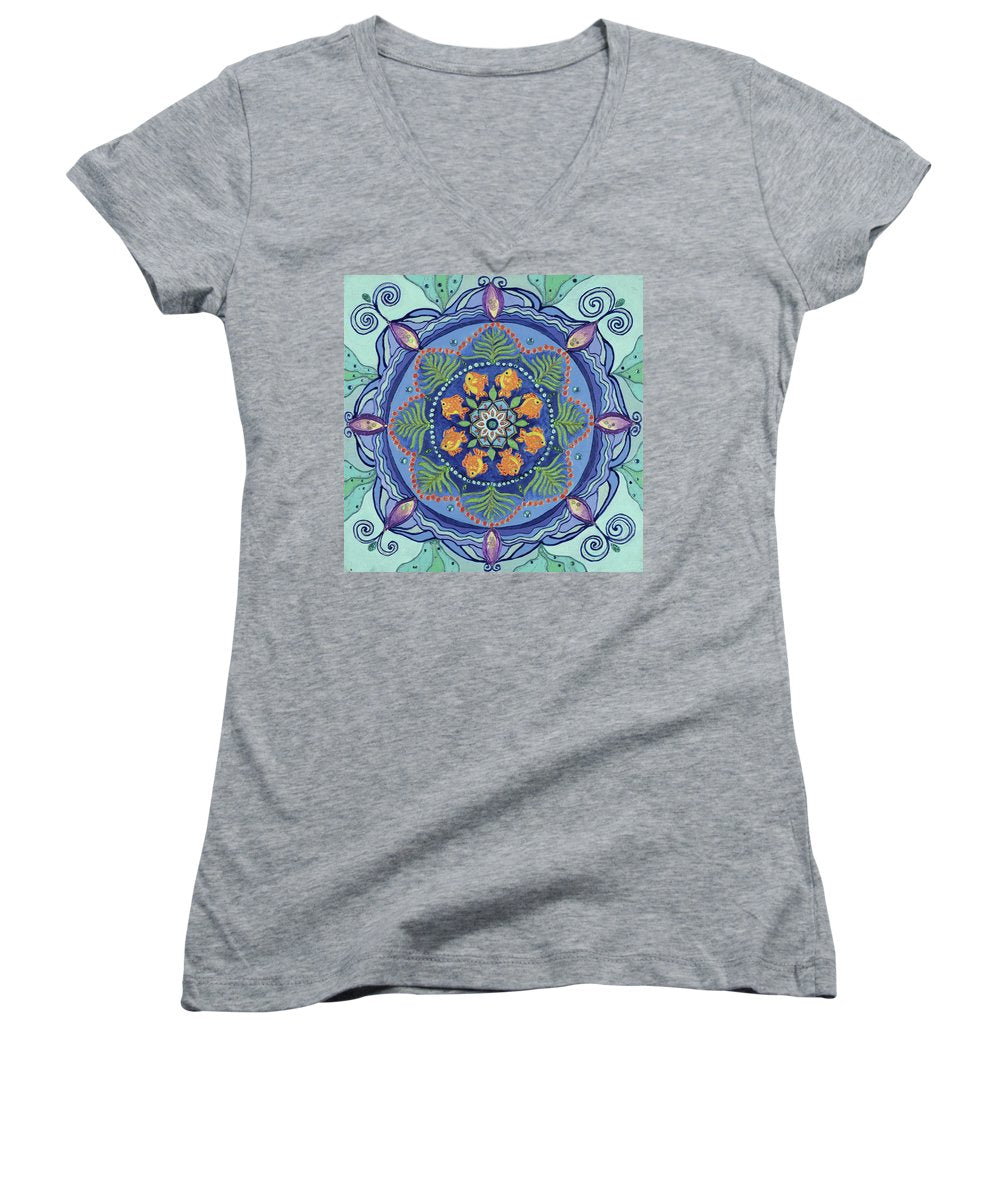 And So It Grows Expansion And Creation - Women's V-Neck - I Love Mandalas