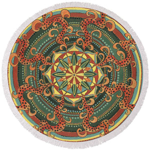 Co Creation Contracts Are Made - Round Beach Towel - I Love Mandalas