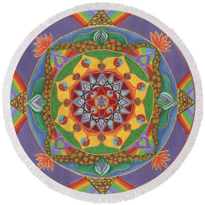 Self Actualization The Individual Need To Evolve - Round Beach Towel - I Love Mandalas